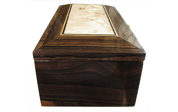 Ziricote box side - Handcrafted wood decorative men's valet box