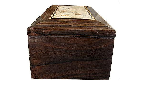 Ziricote box side - Handcrafted wood decorative men's valet box