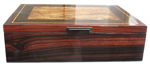 Cocobolo box front - Handcrafted wood box - Men's valet box