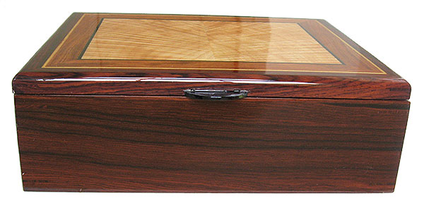Handcraftd wood box - Cocobolo box front - Decorative men's valet box, keepsake box