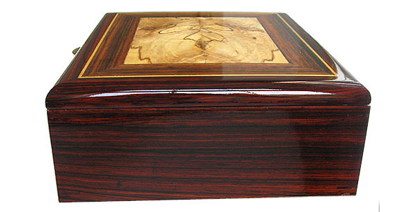 Cocobolo box end - Handcrafted decorative wood men's valet box