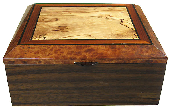 Indian rosewood box front - Handrafted decorative wood men's valet box