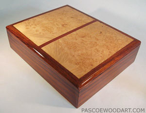Cocobolo box - Handmade men's box made from Cocobolo and Maple Burl