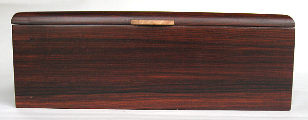 Cocobolo box front view - Handmade man's valet box