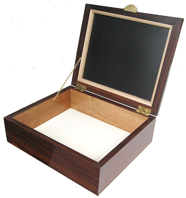 Handcrafted large wood box -  open view