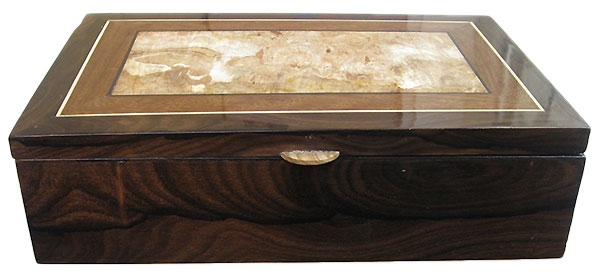 Ziricote box front - Hancrafted wood box