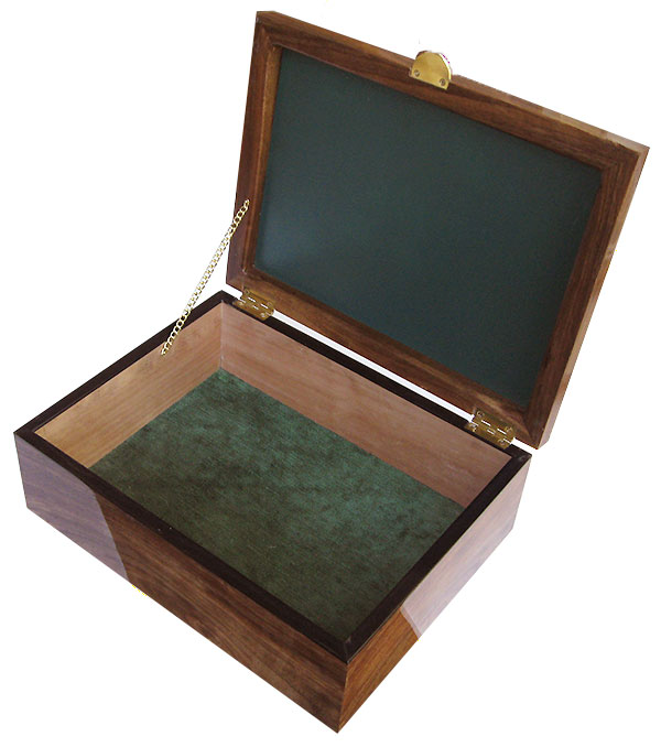 Handcrafted large woox box - open view