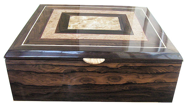 Ziricote box front - Handcrafted large wood box