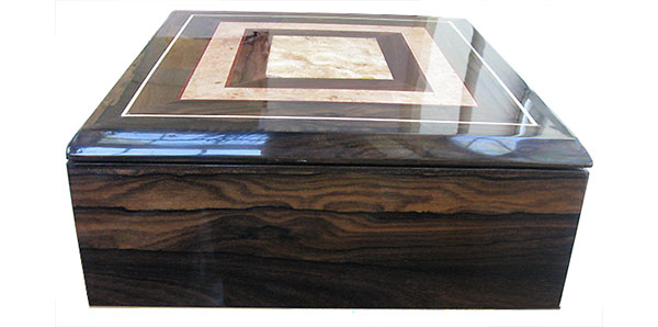 Ziricote box side - Handcrafted large wood box