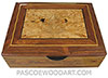 Handcrafted large wood box - Decorative large men's valet box, keepsake box, document box made of Honduras rosewood with maple burl inlaid top