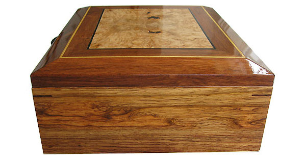 Honduras rosewood box end - Handcrafted large men's valet box, keepsake box