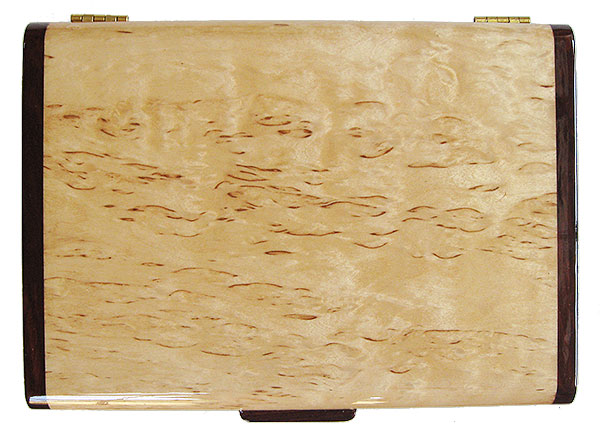 Masur birch box top - handmade slim wood box - Decorative wallet box, pen box