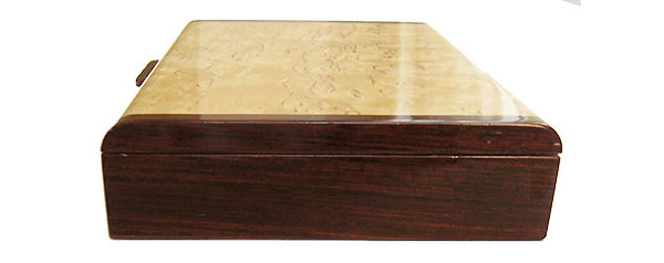 Cocobolo box end - Handmade slim wood box, pen box