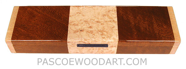 Decorative wood weekly pill box - Handmade 7 day pill organizer made of sapele, birds eye maple