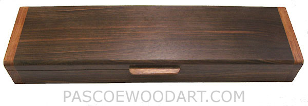 Handmade wood weekly pill organizer - Decorative 7 day pill box made of Kamagong over walnut with Honduras rosewood ends