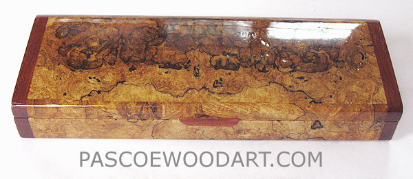 Handmade decorative wood weekly pill box made of spalted maple burl with bubinga ends