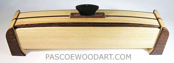 Decorative weekly pill box made from elm, wenge and ebony wood