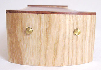 Elm pill box side view -  Decorative wood weekly pill organizer